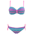 Pikkukuva 1 / 6: Damgrimma brasilianska Push Up-badkläder Bikini Tribal Bandeau Blommig Diamant Randig Baddräkt Strandkläder Bikini MULTI M MULTI