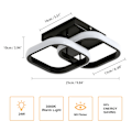 Miniatyrbillede 3 af 5: Moderne LED-loftlampe - Kvadratisk loftlampe 22W 2300LM til entré, soveværelse, badeværelse, køkken, stue - Varmt hvidt lys
