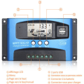Miniatyrbilde 2 av 5: 12v/24v Smart Batteri MPPT Solcelle Regulator Lading