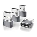 Miniatyrbillede 1 af 5: 4-pak USB-C til USB-adapter, Type C hun til A han biloplader kompatibel med iPhone-FA-