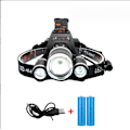 Miniatyrbilde 1 av 4: Lades opp LED hodelykt, 5000 lumen hodelykt, superlett T6 LED hodelykt, vanntett hodelykt med 2 batterier.