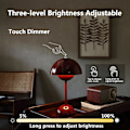 Miniatyrbilde 3 av 5: Trådløs bordlampe i blomsterpotte, 1800 mAh batteri-bordlampe, bærbar utelampe, liten oppladbar lampe (rød)