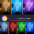 Miniatyrbillede 3 af 5: 3D natlampe 16 farver Illusion bordlampe med fjernbetjening USB genopladelig til juleindretning i soveværelset --- My World