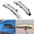 Miniatyrbilde 5 av 5: 2 stk for Skoda Octavia 2009-2013 Superb 2008-2014 Dynamisk LED Blinklys Sekvensiell Indikator Speil Blinklys Dynamic Milk White