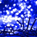 Miniatyrbild 3 av 5: Ljusslinga med 400 LED-kluster blå 7,4 m PVC