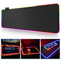 Miniatyrbillede 1 af 5: Gaming-musmåtte med LED-belysning - 80x30cm - RGB sort black 591