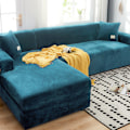 Miniatyrbillede 1 af 5: Nem at rengøre og udskifte tykke sofaovertræk i elastisk stof lake blue