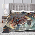 Miniatyrbilde 4 av 5: Varme vendbare fluffy fleece-tepper, Shingeki No Kyojin Armin Arlert Flanellteppe Strikket teppe for kino piknik strand-f 80x60in 200x150cm
