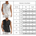 Pikkukuva 2 / 2: Miesten keskiaikainen renessanssi Viking Pirate Linen-paita Casual Hihaton Nauha Beach Hippie Top Apricot Apricot L