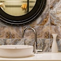Pikkukuva 3 / 5: 10 kpl mosaiikkiseinälaatta tarra kylpyhuone keittiö koti Sisustustarra harmaa ja kulta marmori