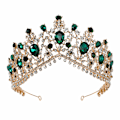 Miniatyrbillede 1 af 4: Smaragd Bryllups Tiara til Kvinder, Brud Krone Prinsesse Tiara Hoved