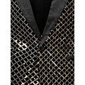 Miniatyrbilde 7 av 7: Menners skinnende paljettjakke blazer med en knapp Gull Gold 2XL