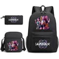 KPop Demon Hunters Backpack Students School Bag Pencil Case Shoulder Bag 3-piece Set _a A Black-FA- Black Style A