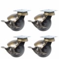 Miniatyrbilde 1 av 5: 4 stk hjul til møbelben (1,5 tommer (40 mm) - med brems