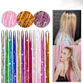 Pikkukuva 3 / 5: Glitter Tinselhår Extensions med Verktyg 12 Färger