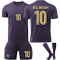Miniatyrbillede 1 af 2: 2425 England udebane mørkeblå nr. 10 Bellingham fodboldstil fodbolduniform kostume voksne børn størrelse nr. 10 Bellingham No. 10 Bellingham 16（90-100CM)