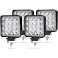 Miniatyrbilde 1 av 2: 4 x 48W LED-arbeidslys, firkantet søkelys 12V 24V langdistanse LED H