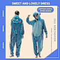 Pikkukuva 2 / 4: Mukava Unisex Aikuisten Onesie Pyjama Flanelli Cosplay Eläin Yksikokoinen Halloween Asu Univaatteet Kotivaatteet Q Ningling 85cm - Täydellinen Sulley Sully Sully XL