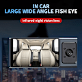 Miniatyrbillede 5 af 9: Dashcam - Front og bagside Indeni 1080P Dashkamera til Biler, 3-kanals Dashcam Trevejs Bilkamera med Infrarød Nattesyn, Loop-optagelse, APP C-XM4-
