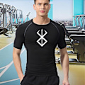 Miniatyrbillede 3 af 5: Anime Berserk Print Herr Kompressions T-shirts Korthærmede Gym Træning Fitness Undertrøjer Hurtigtørrende Atletisk T-shirt T-shirts Topper Navy Blå 1 L Navy Blue 1
