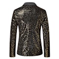 Miniatyrbilde 6 av 7: Menners skinnende paljettjakke blazer med en knapp Gull Gold XL