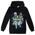 Miniatyrbillede 1 af 3: Børn Minecraft Trøje Hættetrøje Sweatshirt Langærmet Pullover Toppe sort sort sort-FA- black 150 cm