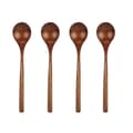 4 Pcs Wooden Spoons Exquisite Japanese Style Long Handle Large Mouth Wood Soup Spoon Kitchen Serving Tableware-FA- 0.1