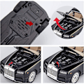 Miniatyrbillede 2 af 5: 1/24 Rolls-Royce Phantom Modelbil Zinklegering Træk Tilbage Legetøjsbil med Lyd og Lys Til Børn Dreng Pige Gave (Sort) St-001 (FMY)-Perfet
