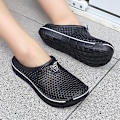 Miniatyrbillede 4 af 6: Unisex Træsko Casual Tøfler Hurtigtørrende Sandaler Sort Black 42
