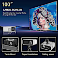 Miniatyrbilde 3 av 5: 4k projektor 7500 lumen 1080p 3d led mini wifi video hjemmebio Dz(svart)-Yvan
