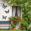 Miniatyrbillede 6 af 7: 3 stk. Metal Vægskulptur Butterfly Udskæring Vægskulptur Metal