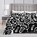 Miniatyrbilde 4 av 5: Krom og svart leopardgepard Dyrekastfilt Myk flanellfleece Varm teppe for sofa, seng, sofa, stol, kontor, reiser, camping-r 50x40in 125x100cm