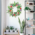 Miniatyrbild 5 av 5: 22-tums dörrkrans, vår sommar konstgjorda kransar eukalyptus blomkrans året runt dekoration för ytterdörr, hem, fönster, vägg, bröllop, fest (w