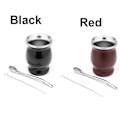 Miniatyrbillede 5 af 8: 8oz Yerba Mate Gourd Set Yerba Mate Cup SVART - høj kvalitet