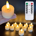 Miniatyrbillede 1 af 5: Batteridrevne varmelys med timer fjernbetjening, flamele