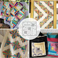 Pikkukuva 4 / 7: Snedig timmerstuga trimverktyg quiltmall patchwork sylinjal 10 inches