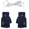 Miniatyrbilde 1 av 2: USB-oppvarmede hansker, elektriske oppvarmede hansker, clamshell-hansker navy blue