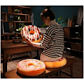 Miniatyrbillede 5 af 5: Rund donut ryglæn fyldpude pude kontorstol