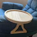 Miniatyrbillede 2 af 5: Armlænsbordbakke, Sidebord Sofa Armlæn Klemmefast Bord, Sammenklappeligt Sofa Arm Klemmefast Bord til Fjernbetjening Drikkevarer Telefon, 1 stk