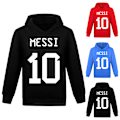 Miniatyrbillede 2 af 3: Messi 10 Club Hoodie Fodbold Superstar Børn Hættetrøje Drenge Tøj Træningsdragt Træningsoverall Toppe Rød Red 150cm