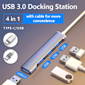Pikkukuva 4 / 5: HUB 3.0 Typ C 3.1 4 Portin Monijakoja Adapteri OTG PC:lle Harmaa Gray USB