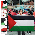 Miniatyrbild 4 av 4: Stor palestinsk flagga med dubbla sömmar Levande färg Mjuk Uv-blekningsbeständig Lättvikt Hållbar för