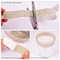 Pikkukuva 7 / 7: Kiiltävä Kristalli Strass Teippi Crystal Rhinestone Nauhat Vahva Itseliimautuva Teippi DIY-Koristeluun Champagne Champagne 1.5cm