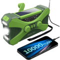 Miniatyrbilde 1 av 5: 10000 MAH nødradio, solradio, bærbar radio med telefonlader, grønn LED-lommelykt