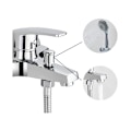 Miniatyrbilde 2 av 5: Badekar Blandebatteri Bade-/Dusjbatteri Forkromet Messing Blandebatteri