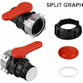 Miniatyrbillede 3 af 4: Adapter og ventil til IBC-tank - DN50 (75mm)? hane.