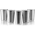Miniatyrbilde 1 av 6: Rustfrie ølglass i rustfritt stål - Stabelbare ølglass for reiser - Metallglass for å drikke utendørs - 500 ml gjenbrukbare stålglass - 5-pakning