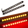 Miniatyrbilde 2 av 5: 1 par 12 røde LED-bil DRL-lysstripe frontlykt pilsignal