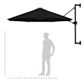 Miniatyrbillede 9 af 9: vidaXL Væghængt Parasol med Metalstang 300 cm Sort black 9750