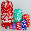 Miniatyrbild 3 av 5: Rysk Matryoshka-docka, 10 delar set ryska dockor, trä